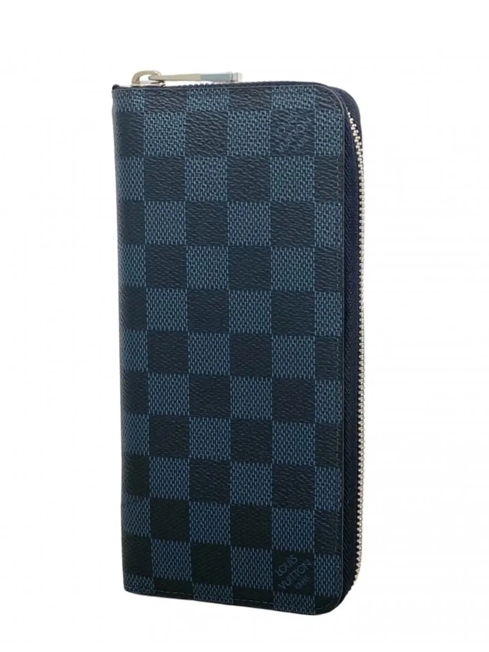 Inspired Zip-Around Checkered Wallet - Navy/Black